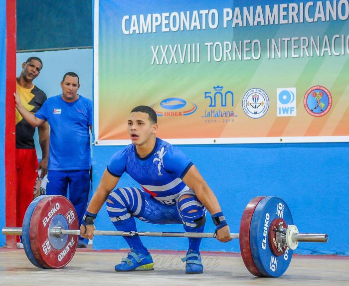 Campeonato Panamericano Juvenil de Pesas, en el Inst de Medicina Deportiva, Cerro Pelado,Otto Onate, integrante equipo Cuba