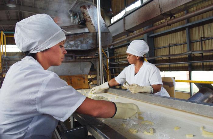 Empresa Industrial de Cítricos Ceballos en Ciego de Avila.        
Papa precocida de forma industrial.