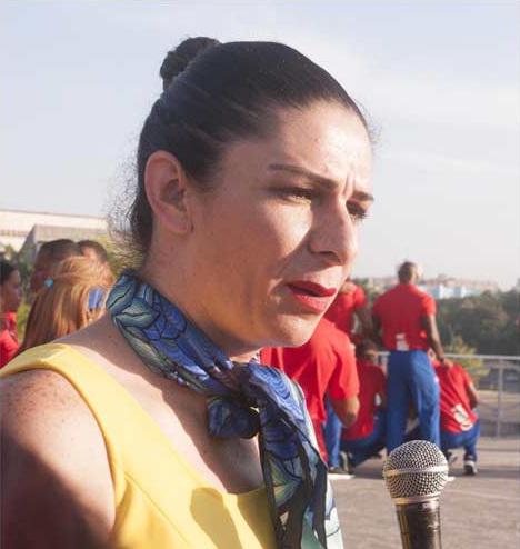 Ana Gabriela Guevara asistió al abanderamiento de la delegación cubana a los Panamericanos de Lima. 
