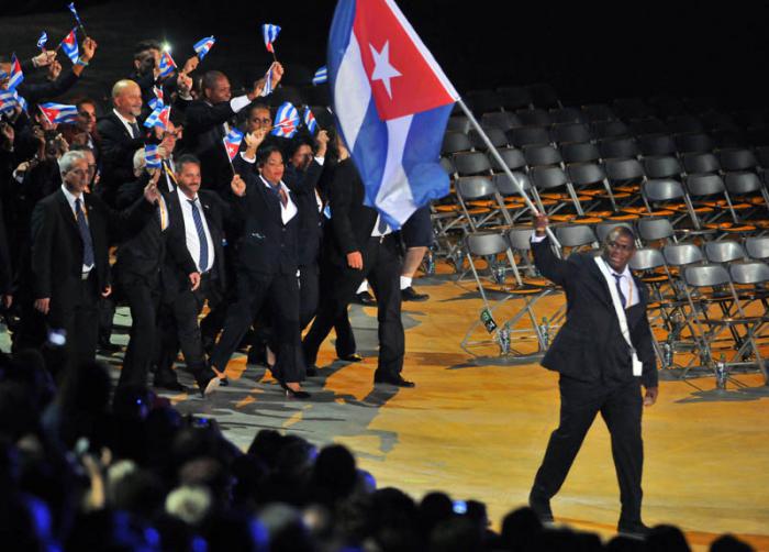 inaguracion de los juegos panamericanos toronto 2015 delegacion cubana abanderado mijain lopez