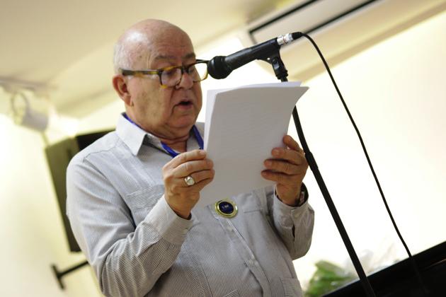 Miguel Barnet durante la entrega de la medalla Jorge Amado de la Unión Brasileña de Escritores