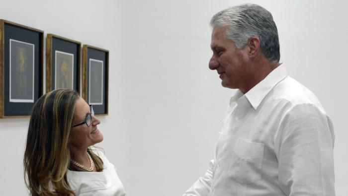 El Presidente Díaz-Canel agradeció el tradicional apoyo de Canadá a la resolución contra el bloqueo.