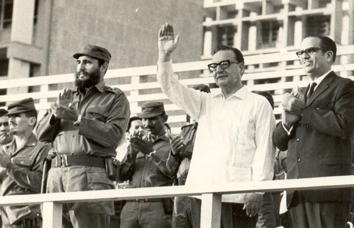 Fidel con Salvador Allende durante su visita a Cuba. 
foto: Mario Ferrer   13 de diciembre de 1972
Fid18345