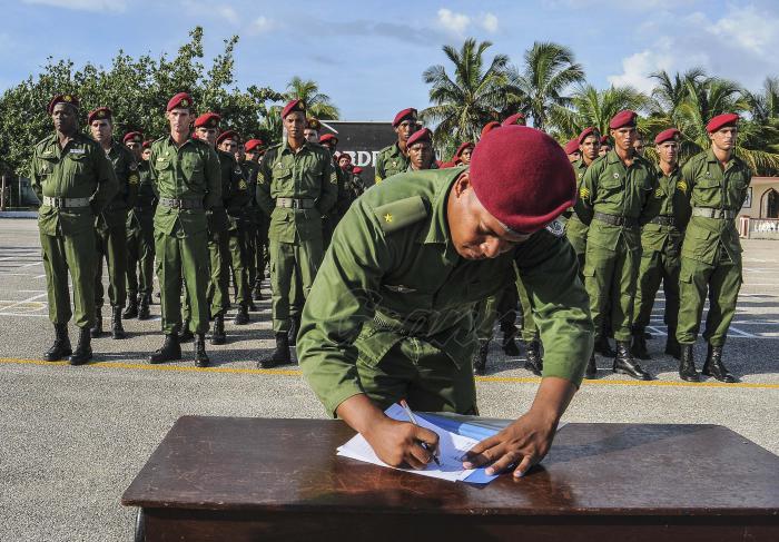 Apoyo a Venezuela en la Far.Firna de apoyo al pueblo venezolano por la brigada de tropas de prevención