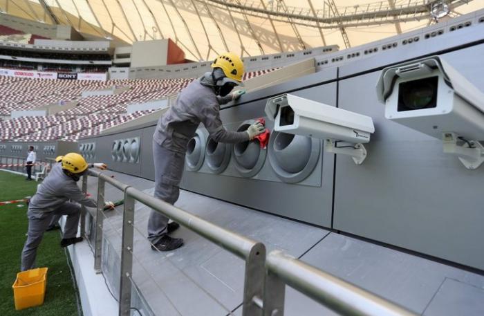 Los «cañones de frío» se encargarán de mantener una temperatura agradable en el Khalifa Stadium. 