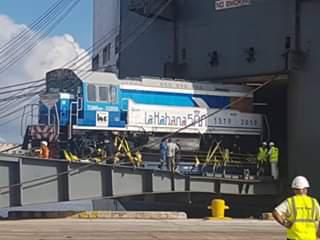 Comienza operación de descarga de lote de Locomotoras rusas modelo TGM8 en Puerto de La Habana