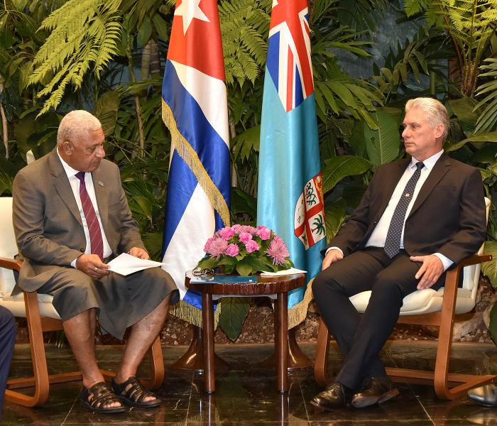 Recibió Díaz-Canel al Primer Ministro de Fiji.
