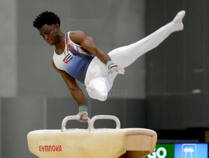 Barranquilla 2018 Gimnacia Artistica M , por equipos Manrique Larduet caballo con arzones