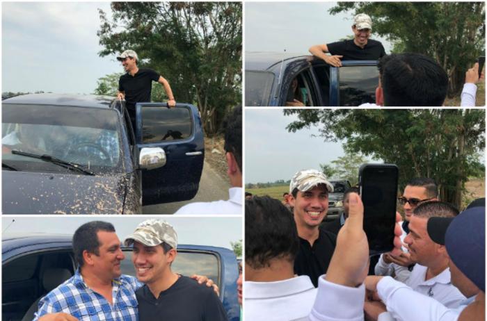 Juan Guaidó con paramilitares colombianos. 