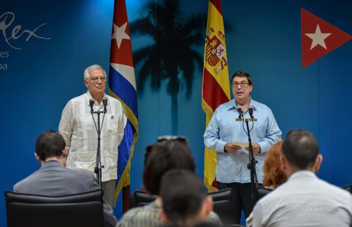 Declaraciones a la Prensa de los Ministros Bruno Rodriguez Parrilla, ministro de Relaciones Exteriores y Josep Borrell, ministro de Relaciones Exteriores, Union Europea y Cooperación del Reino de España