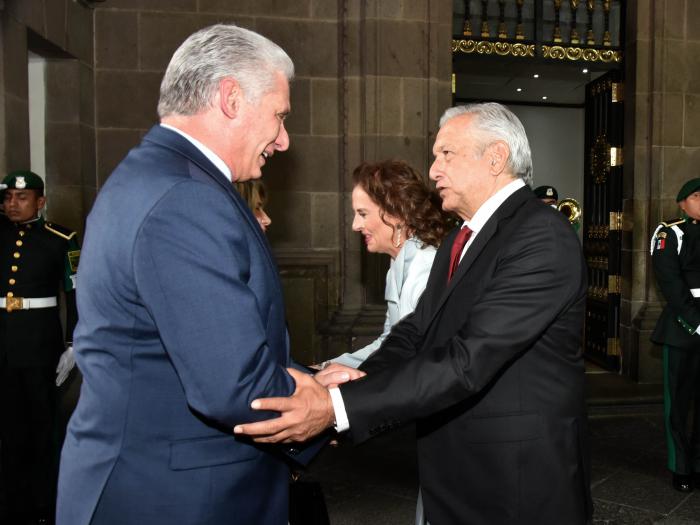 Los mandatarios de Cuba y México