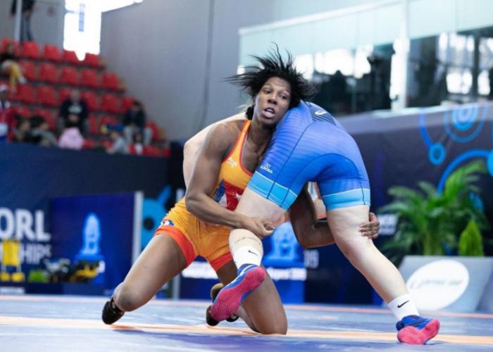 Milaymis en uno de sus combates en este Mundial. 
