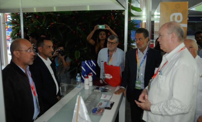 Inauguaración del Pabellón de Venezuela con la presencia de Rodrigo Malmierca, Ministro de Comercio Exterior e Inversión Extranjera, Adán Chávez, embajador de Venevuela en Cuba XXXVII Feria Internacional de La Habana, FIHAV-2019, Presidido por Migguel Díaz Canel Bermúdez, Presidente de la República de Cuba, desarrollado en EXPOCUBA, Boyeros