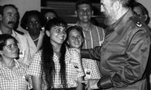 fidel y los estudiantes