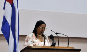 La viceministra de Educación Dania López tuvo a su cargo las palabras de clausur