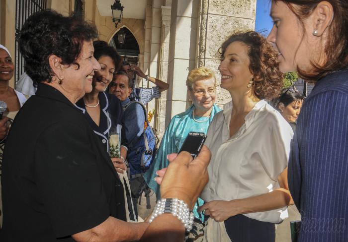 Visita de la directora general de la Organización de Naciones Unidas para la Educación, la Ciencia y la Cultura (Unesco), Audrey Azoulay, a la escuela Rafael María Mendive ubicada en la Habana vieja, antiguo colegio de San Pablo donde estudió el Héroe Nacional de Cuba, José Martí.