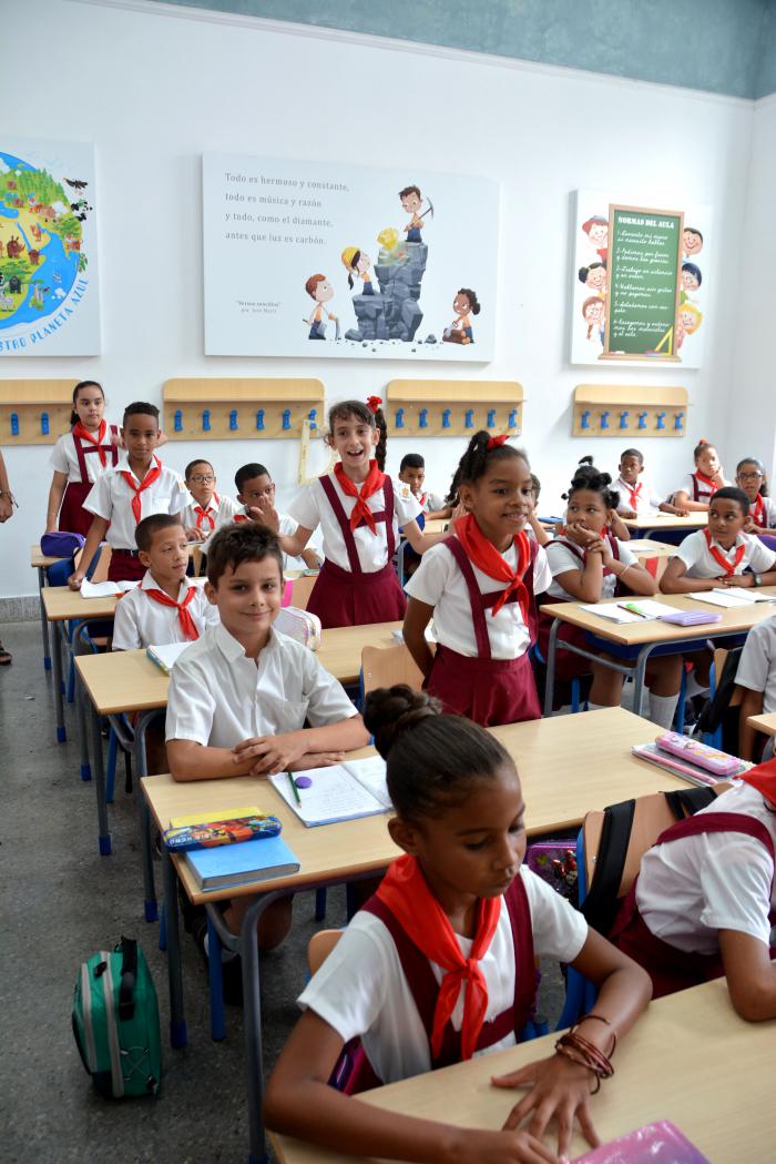 Escuela primaria Rafael María de Mendive, antiguo colegio San Pablo, lugar donde estudió José Martí en el paseo del Prado en La Habana.