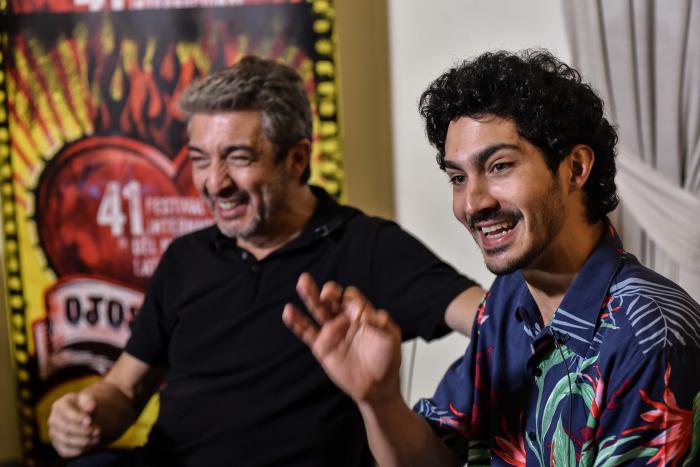 Conferencia de prensa de Ricardo Darín (I) y Ricardo (Chino) Darín (D) protagonistas del filme argentino La odisea de los Giles, del realizador Sebastián Borensztein en el 41 Festival Internacional del Nuevo Cine Latinoamericano, durante la en el Hotel Nacional