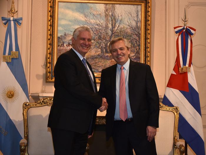 Presidentes de Cuba y Argentina