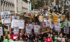 Cabecera de la manifestación de Madrid.