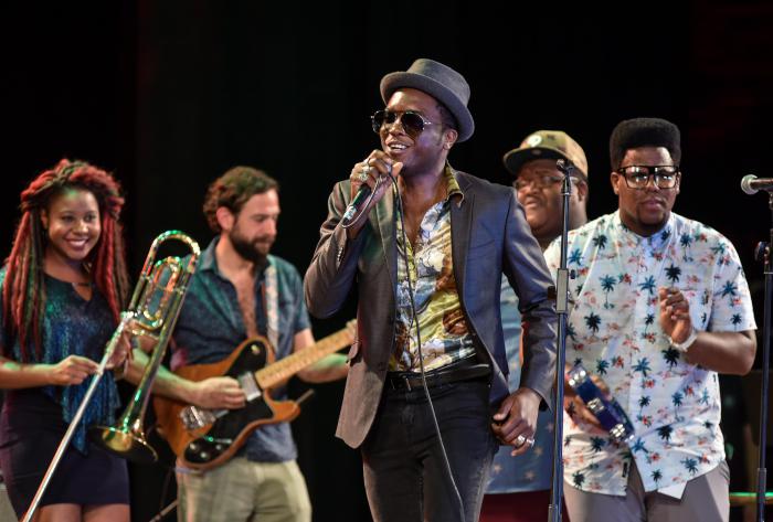 Edición XXXV del Festival Internacional Jazz Plaza 2020, Presentación Bandas de New Orleans: The Soul Rebels, invitados Trombone Shorty Foundation, Big Chief Monk Voudreaux, Tank and the Bangas y Cimafunk (foto), en la Sala Avellaneda del Teatro Nacional