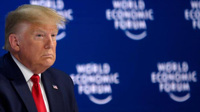 El presidente de EE.UU., Donald Trump, en el Foro Económico Mundial de Davos, 21 de enero de 2020.