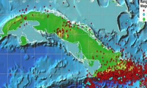 Mapa de actividad sísmica durante 2019