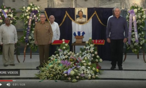 Raúl Castro, Miguel Díaz-Canel, José Ramón Machado Ventura y Esteban Lazo realiz