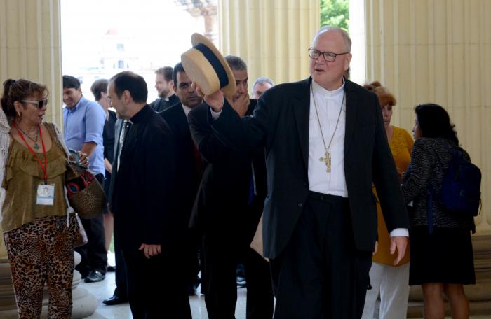 Visita del Arzobispo de Nueva York, Cardenal Timothy Michel Dolan a la Universidad de la Habana.