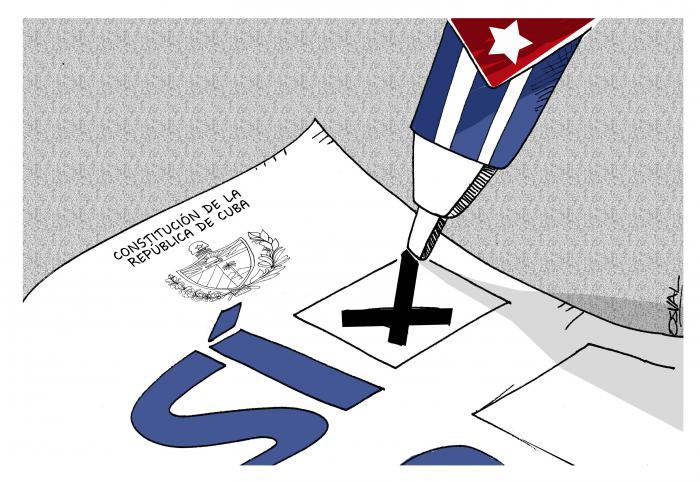 Caricatura voto si constitucion