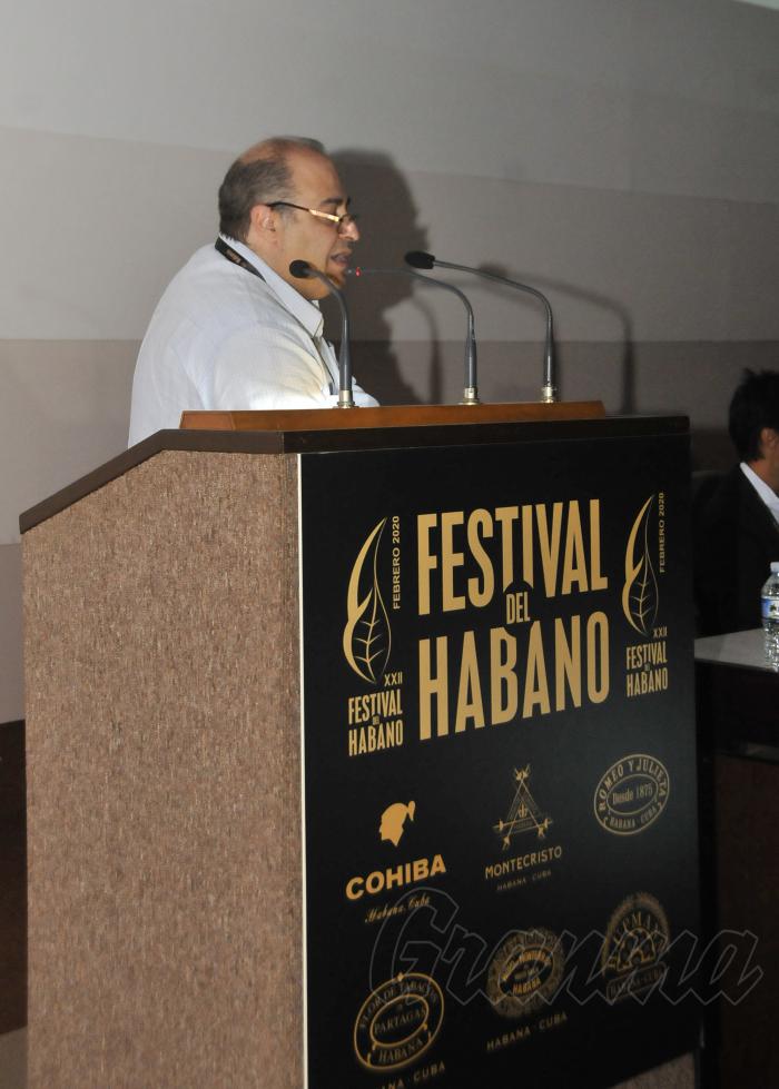 XXII Festival del Habano,conferencia de presa por Leopoldo Cintra vicepresidente comercial de Habanos.