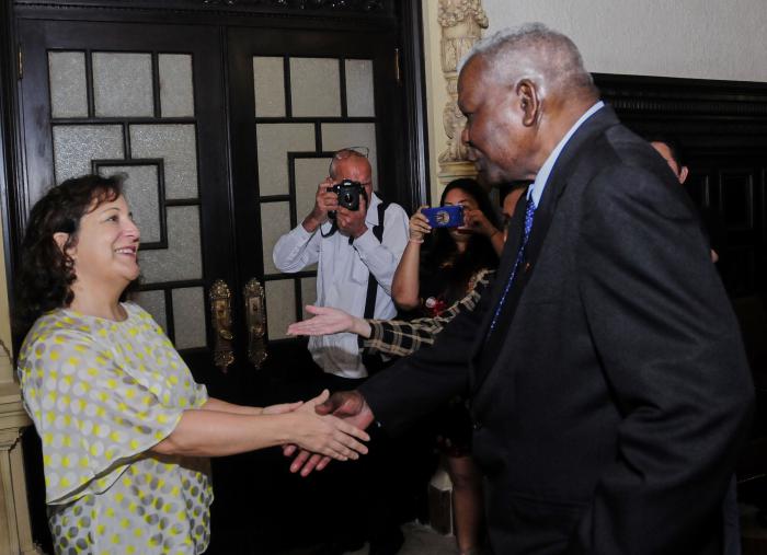 Esteban Lazo Hernández, Presidente de la Asamblea Nacional y del Consejo de Estado recibió en el Capitolio de La Habana Iratxe Garcia Pérez, Presidenta del Grupo Socialdemócrata del Parlamento Europeo.