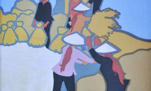 Cartel de René Mederos, pintor cubano que recreó a Vietnam en múltiples obras.