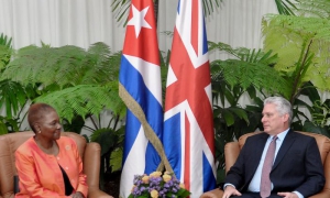 Recibe Presidente cubano Miguel Díaz-Canel a baronesa