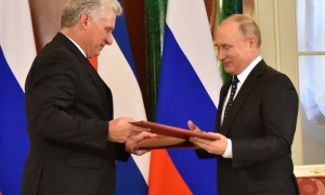 El presidente ruso, Vladímir Putin, recibió en octubre a su homólogo cubano, Mig