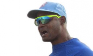 Yorelvis Charles, en una jornada de entrenamiento con los Tigres. 