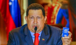 El Comandante Hugo Rafael Chávez Frías en el Salón Ayacucho en el Palacio de Mir