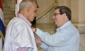Embajador de la República Árabe  Saharaui Democrática en Cuba recibe  la Medalla
