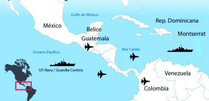 Despliegue de las fuerzas de Estados Unidos en el mar Caribe como parte de su supuesta Operación 
antinarcóticos. 
