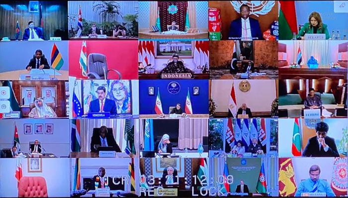 En la Cumbre Virtual «Unidos contra la covid-19» participaron Jefes de Estado y de Gobierno de más de 
40 países miembros del Mnoal.