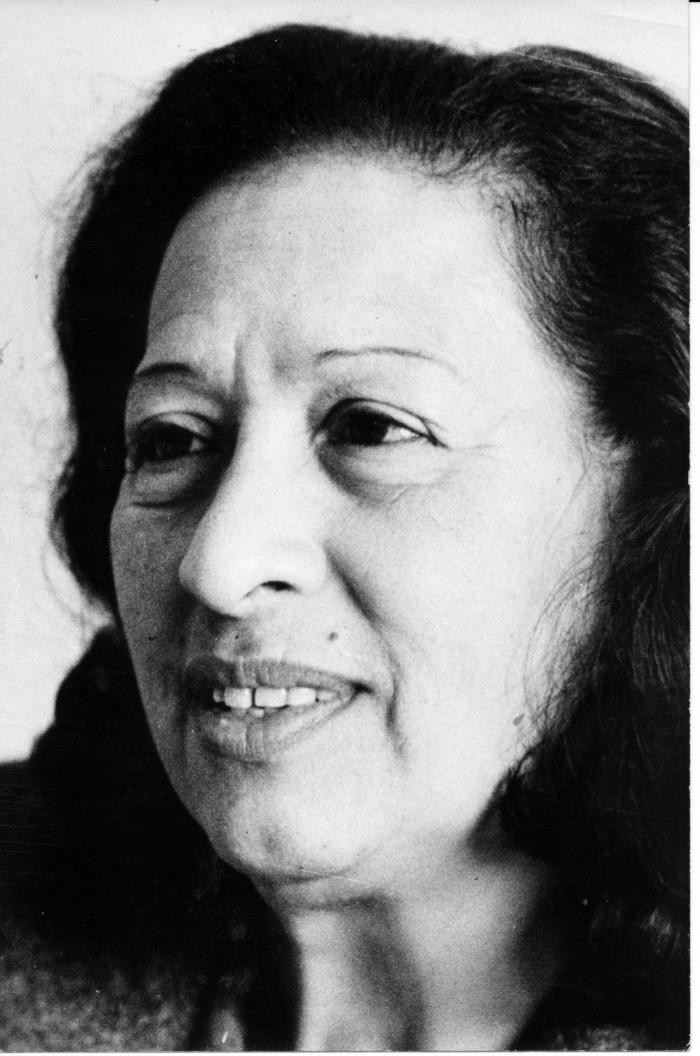 Tania Castellanos, compositora cubana.
Foto: Liborio Noval, 20 de enero de 1977.