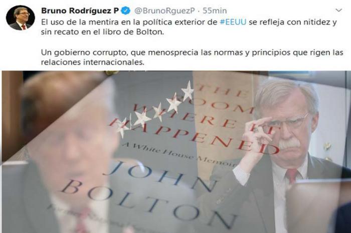 Libro de Bolton refleja uso de mentira por EE.UU, dice canciller Cuba