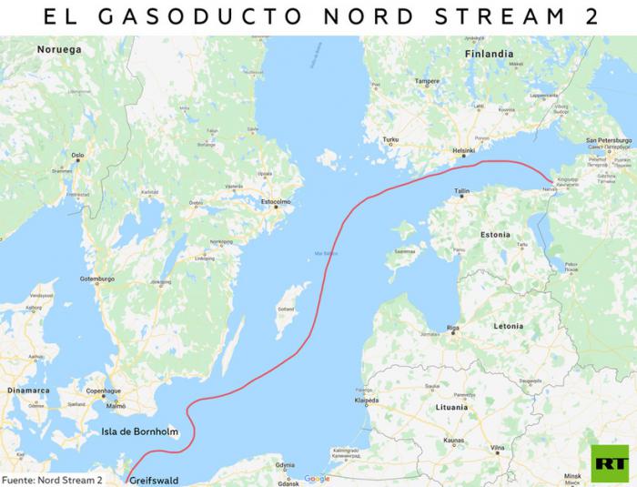 El Nord Stream 2 es un gasoducto que consiste de dos tuberías paralelas con una longitud total de 1.230 kilómetros y permitirá duplicar el suministro de gas natural desde Rusia hasta Alemania a través del mar Báltico