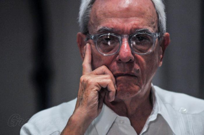 Encuentro de los embajadores de América Latina, el Caribe y Europa acreditados en Cuba, organizado por la Embajada de Rumania y la Delegación de la Unión Europea, presiden Dr. Eusebio Leal Spengler (foto), Historiador de La Habana, Sr Alberto Navarro, embajador de la Unión Europea y Sra. Gentiana Serbu, embajadora de Rumania, en el Palacio Segundo Cabo