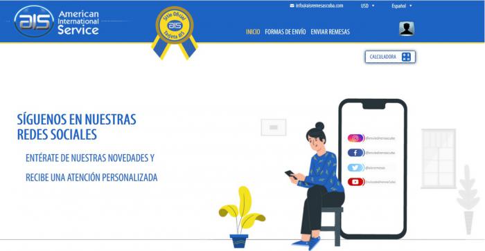 Web de remesas a Cuba, AIS.