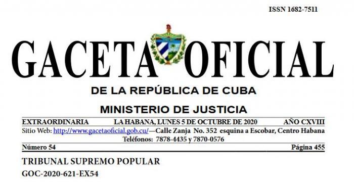 Gaceta Oficial No. 54 Extraordinaria de 2020, Instrucción No. 253 del Consejo de Gobierno del Tribunal Supremo Popular
