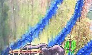 Detalle del mural Resistencia contra el bloqueo, de varios pintores cubanos.