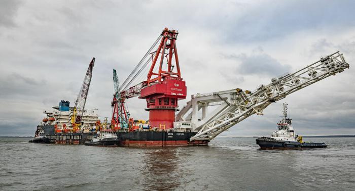 El barco Fortuna comienza labores sobre Nord Stream 2 en las aguas de Dinamarca. FOTO: SPUTNIK