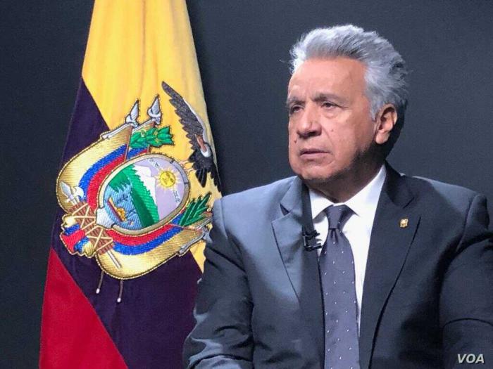Presidente de Ecuador, Lenin Moreno, expulsado del partido político Alianza País. Foto: Voanoticias