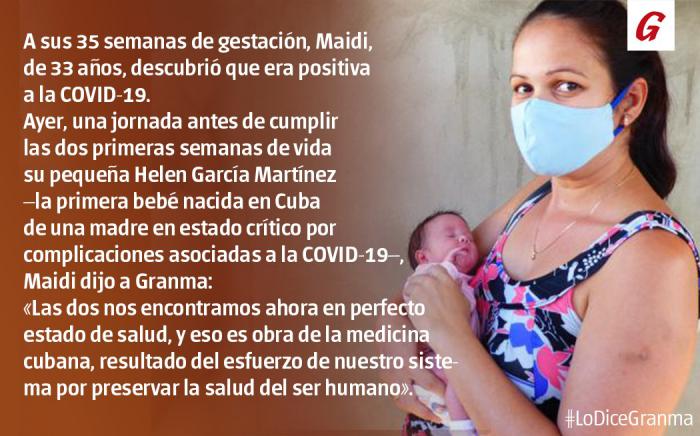 Helen, primera bebé nacida en Cuba de una madre en estado crítico por complicaciones asociadas a la COVID-19